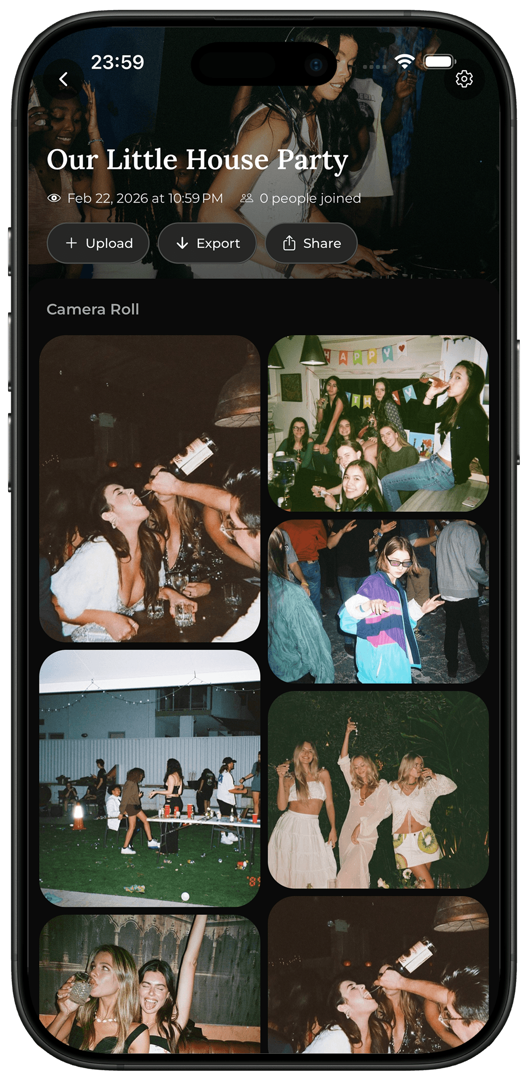 Party roll overview screen